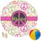 Peace Sign Round Beach Towel (Personalized)