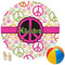 Peace Sign Round Beach Towel (Personalized)