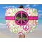 Peace Sign Round Beach Towel - In Use