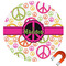 Peace Sign Round Car Magnet