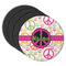 Peace Sign Round Rubber Backed Coasters - Set of 4 (Personalized)