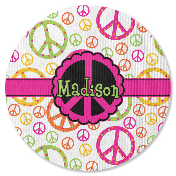 Peace Sign Round Coaster Rubber Back - Single