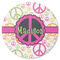 Peace Sign Round Coaster Rubber Back - Single