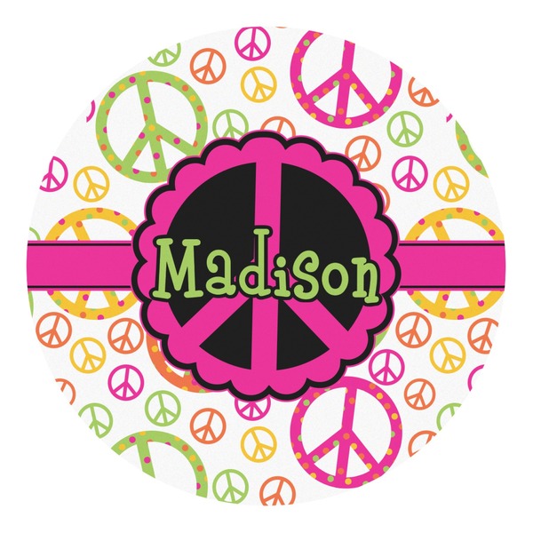 Custom Peace Sign Round Decal - XLarge (Personalized)