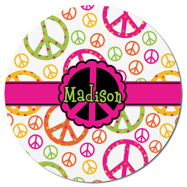 Peace Sign Round Fridge Magnet - FRONT