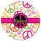 Peace Sign Round Fridge Magnet - FRONT