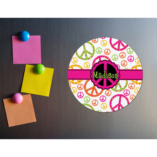 Peace Sign Round Fridge Magnet - LIFESTYLE