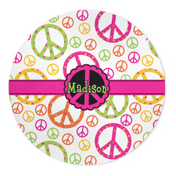 Peace Sign 5' Round Indoor Area Rug (Personalized)