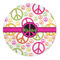 Peace Sign Round Indoor Rug - Front/Main