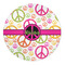 Peace Sign 5' Round Indoor Area Rug (Personalized)
