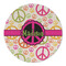 Peace Sign Round Linen Placemats - FRONT (Double Sided)