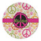 Peace Sign Round Linen Placemats - FRONT (Single Sided)