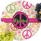 Peace Sign Round Linen Placemats - Front (w flowers)