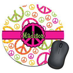 Peace Sign Round Mouse Pad (Personalized)