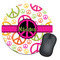 Peace Sign Round Mouse Pad