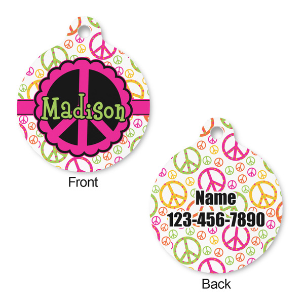 Peace Sign Round Pet ID Tag - Large - Approval