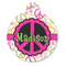 Peace Sign Round Pet ID Tag - Large - Front