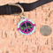 Peace Sign Round Pet ID Tag - Large - In Context