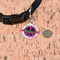 Peace Sign Round Pet ID Tag - Small - In Context