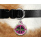 Peace Sign Round Pet Tag on Collar & Dog