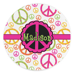 Peace Sign Round Stone Trivet (Personalized)