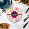 Peace Sign Round Stone Trivet - In Context View
