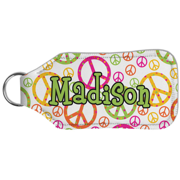 Peace Sign Sanitizer Holder Keychain - Large (Back)