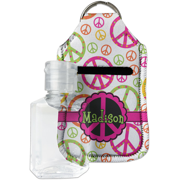Custom Peace Sign Hand Sanitizer & Keychain Holder - Small (Personalized)