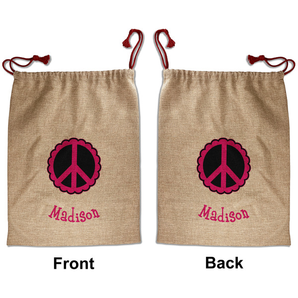 Peace Sign Santa Bag - Front and Back