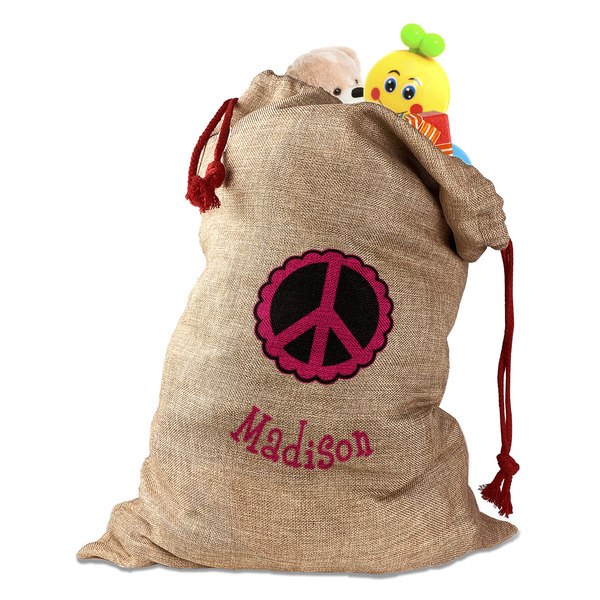 Custom Peace Sign Santa Sack