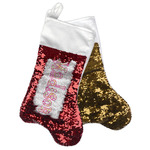 Peace Sign Reversible Sequin Stocking (Personalized)
