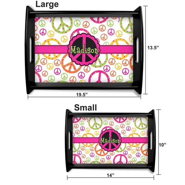 Peace Sign Serving Tray Black Sizes