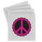 Peace Sign Set of 4 Sandstone Coasters - Front View