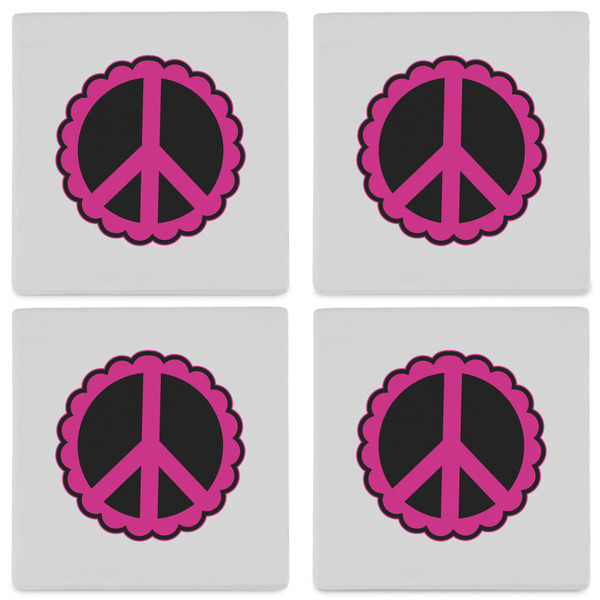 Peace Sign Set of 4 Sandstone Coasters - See All 4 View
