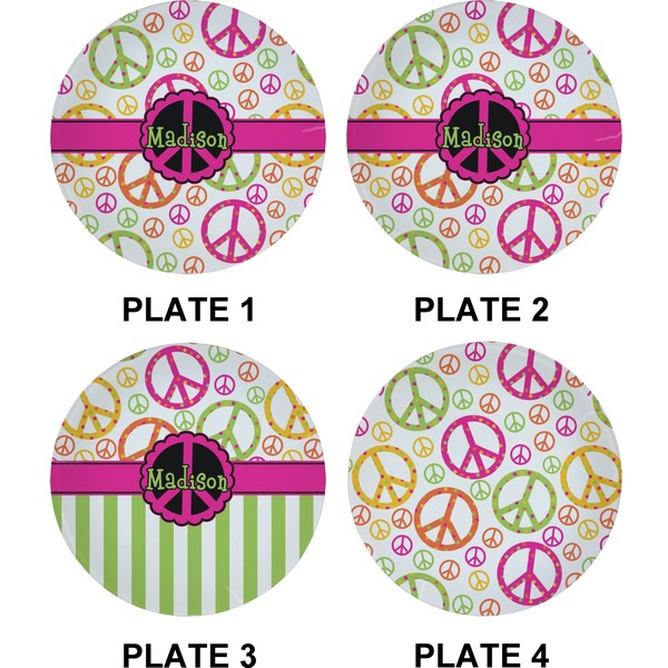 Peace Sign Set of Appetizer / Dessert Plates (Approval)