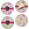 Peace Sign Set of 4 Glass Appetizer / Dessert Plate 8" (Personalized)