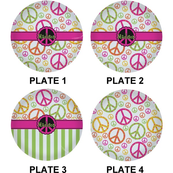 Peace Sign Set of Lunch / Dinner Plates (Approval)