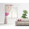 Peace Sign Sheer Curtain With Window and Rod - in Room Matching Pillow