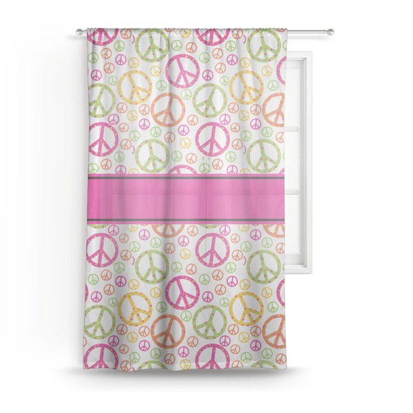 Custom Peace Sign Sheer Curtain - 50"x84"