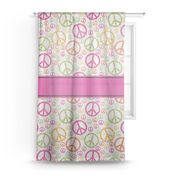 Custom Peace Sign Sheer Curtain