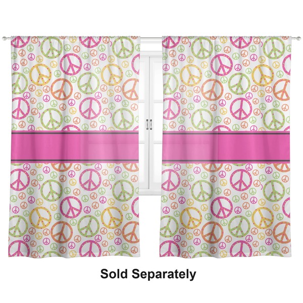 Peace Sign Sheer Curtains