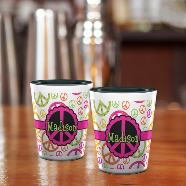 Peace Sign Shot Glass - Two Tone - LIFESTYLE