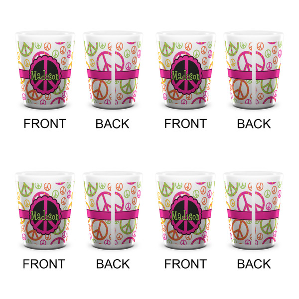 Peace Sign Shot Glass - White - Set of 4 - APPROVAL