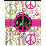 Peace Sign Extra Long Shower Curtain - 70"x84" (Personalized)