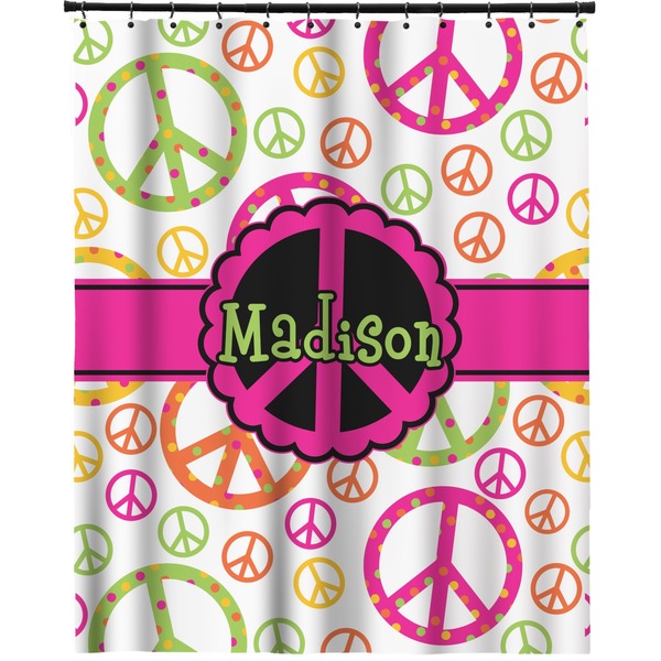 Custom Peace Sign Extra Long Shower Curtain - 70"x84" (Personalized)