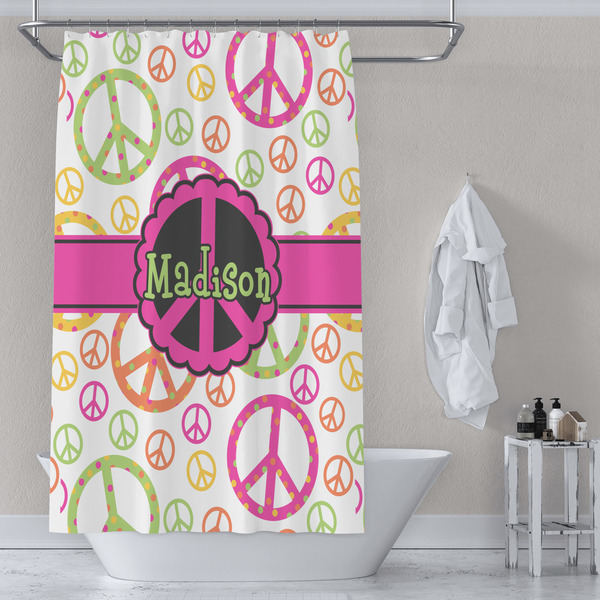 Peace Sign Shower Curtain Lifestyle