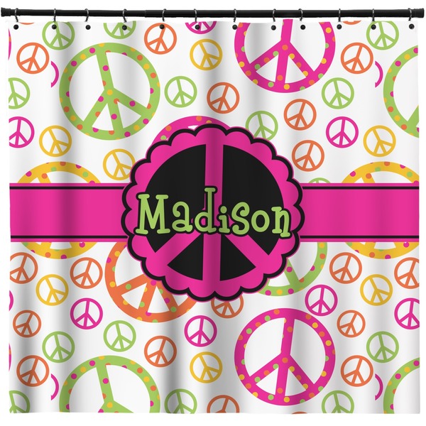 Custom Peace Sign Shower Curtain - 71" x 74" (Personalized)