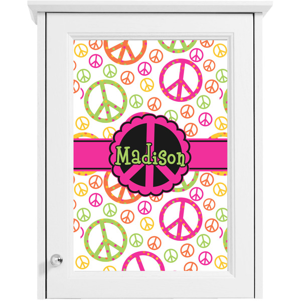 Peace Sign Single White Cabinet Decal