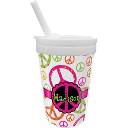 Peace Sign Sippy Cup with Straw (Personalized)