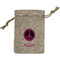 Peace Sign Small Burlap Gift Bag - Front